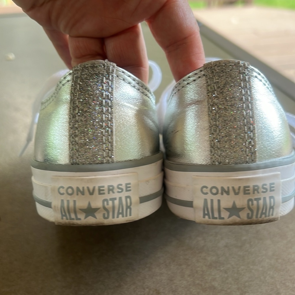Converse Silver Metallic Sneakers Classic Style - Picture 3 of 10